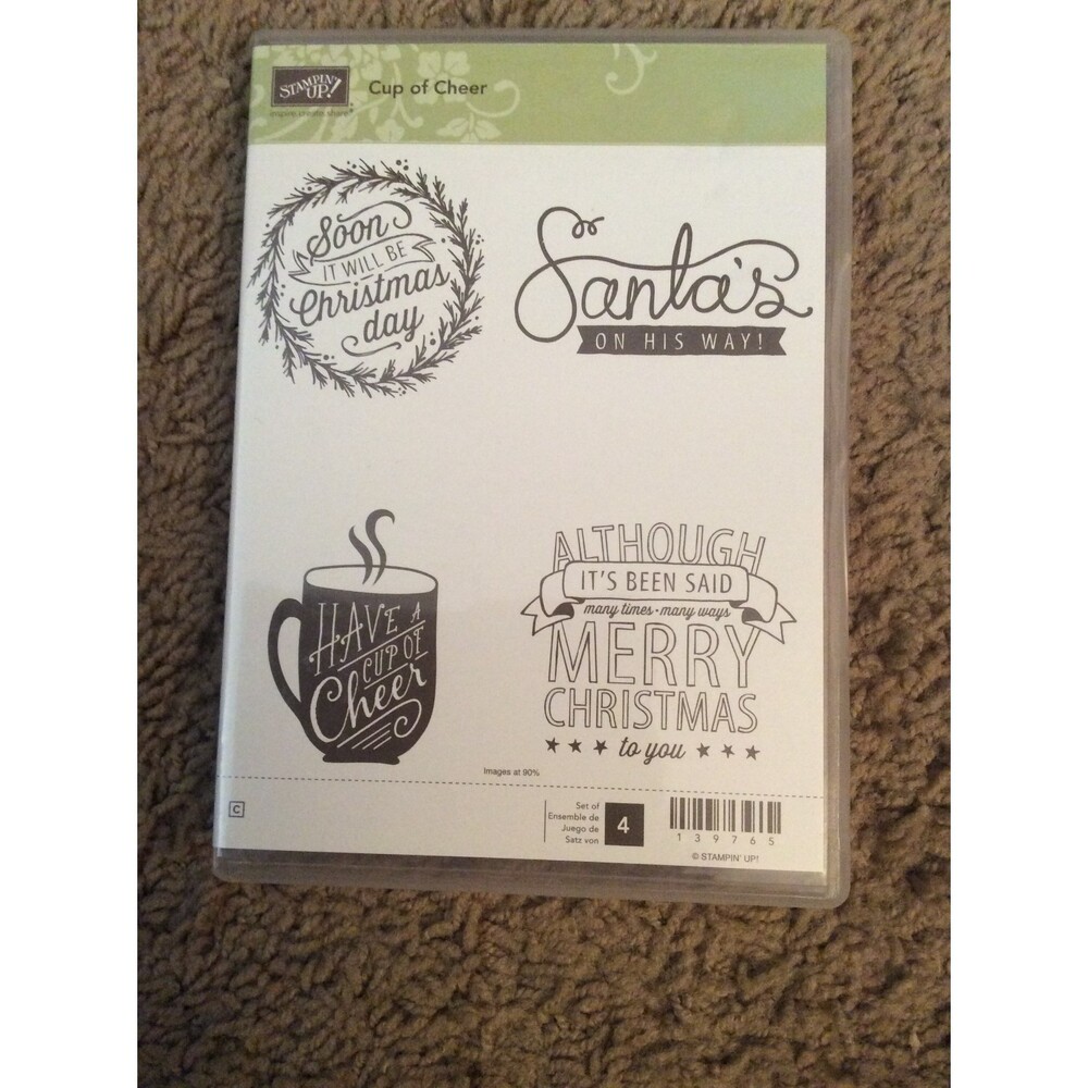 INVENTORY REDUCTION SALE. STAMPIN UP! Cup of Cheer Clear-Mount stamp set/4 B49